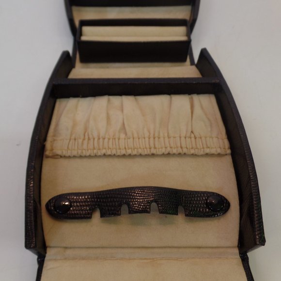 Unbranded Black Patterned Purse Look Traveling Jewelry Case Many Compartments - Picture 8 of 10